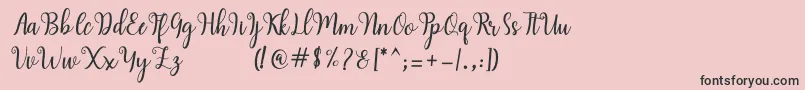 Fonte Hearty Script – fontes pretas em um fundo rosa