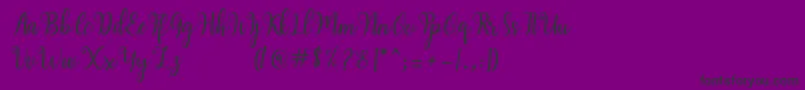 フォントHearty Script – 紫の背景に黒い文字