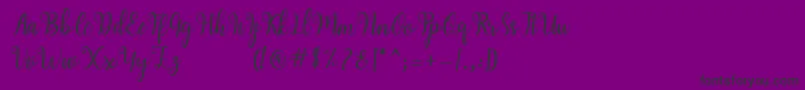 Hearty Script-Schriftart – Schwarze Schriften auf violettem Hintergrund