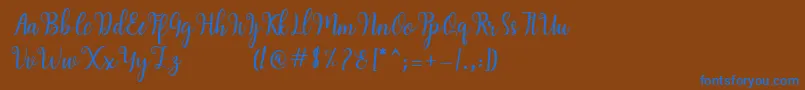 Шрифт Hearty Script – синие шрифты на коричневом фоне