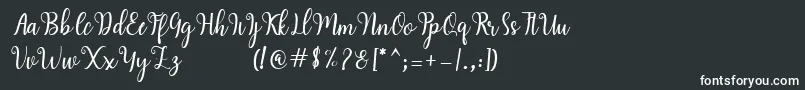 フォントHearty Script – 黒い背景に白い文字