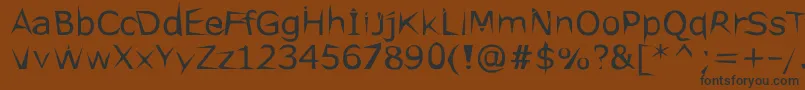 フォントEthopool – 黒い文字が茶色の背景にあります