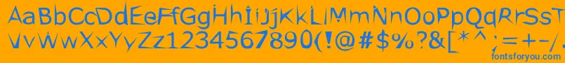Więcej informacji o czcionce Ethopool Czcionka Ethopool – niebieskie czcionki na pomarańczowym tle