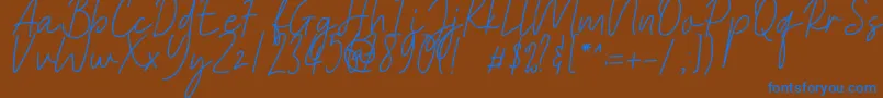 Heaternia Font – Blue Fonts on Brown Background