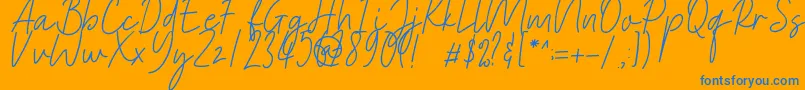 Heaternia-Schriftart – Blaue Schriften auf orangefarbenem Hintergrund