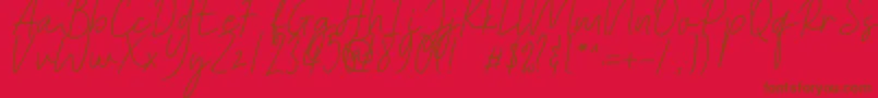 Heaternia Font – Brown Fonts on Red Background