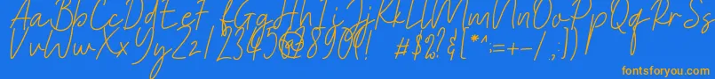 Heaternia Font – Orange Fonts on Blue Background