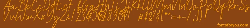 Heaternia Font – Orange Fonts on Brown Background