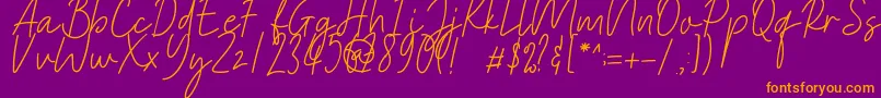 Heaternia Font – Orange Fonts on Purple Background