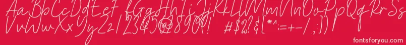 Heaternia Font – Pink Fonts on Red Background