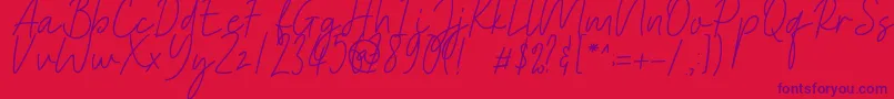 Heaternia Font – Purple Fonts on Red Background