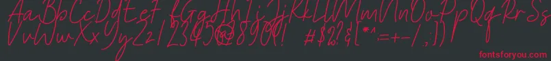Heaternia-Schriftart – Rote Schriften auf schwarzem Hintergrund