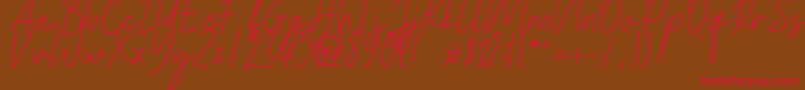 Heaternia Font – Red Fonts on Brown Background