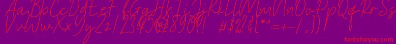 Heaternia Font – Red Fonts on Purple Background