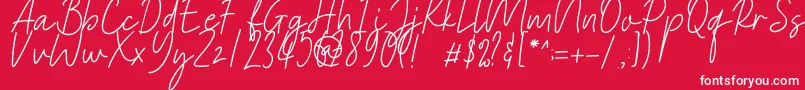 Heaternia Font – White Fonts on Red Background