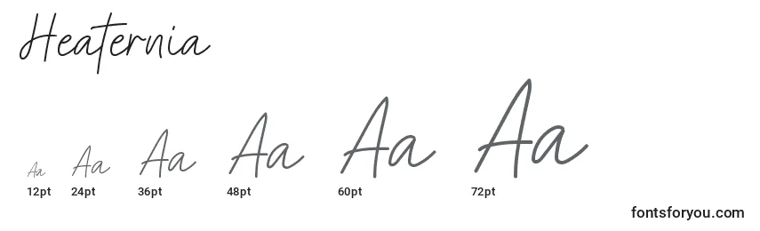Heaternia Font Sizes