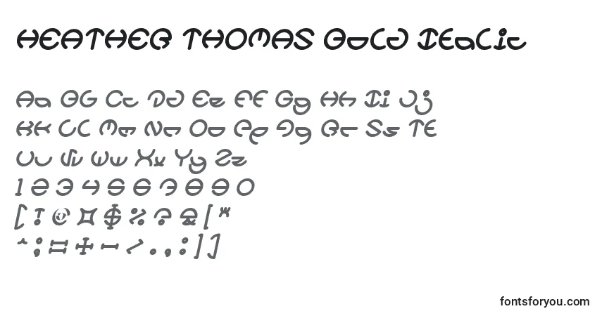 Шрифт HEATHER THOMAS Bold Italic – алфавит, цифры, специальные символы