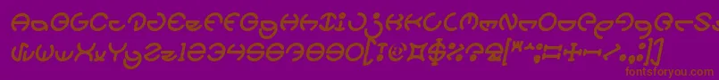 fuente HEATHER THOMAS Bold Italic – Fuentes Marrones Sobre Fondo Morado