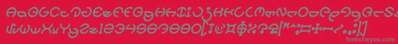 Weitere Informationen zur HEATHER THOMAS Bold Italic-Schriftart HEATHER THOMAS Bold Italic-Schriftart – Graue Schriften auf rotem Hintergrund