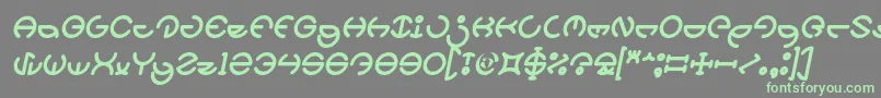 Weitere Informationen zur HEATHER THOMAS Bold Italic-Schriftart HEATHER THOMAS Bold Italic-Schriftart – Grüne Schriften auf grauem Hintergrund