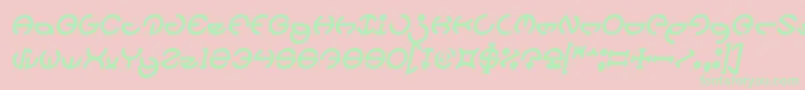 fuente HEATHER THOMAS Bold Italic – Fuentes Verdes Sobre Fondo Rosa