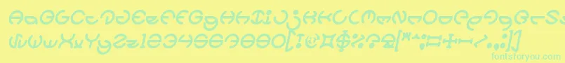 Weitere Informationen zur HEATHER THOMAS Bold Italic-Schriftart HEATHER THOMAS Bold Italic-Schriftart – Grüne Schriften auf gelbem Hintergrund