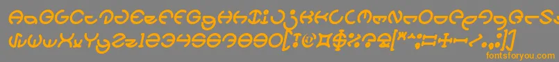 フォントHEATHER THOMAS Bold Italic – オレンジの文字は灰色の背景にあります。