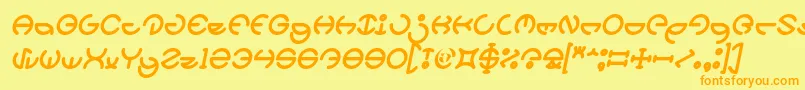 fuente HEATHER THOMAS Bold Italic – Fuentes Naranjas Sobre Fondo Amarillo