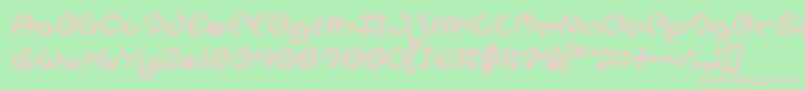 Fonte HEATHER THOMAS Bold Italic – fontes rosa em um fundo verde