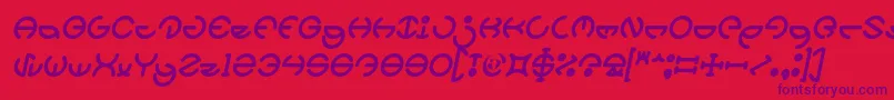 Шрифт HEATHER THOMAS Bold Italic – фиолетовые шрифты на красном фоне