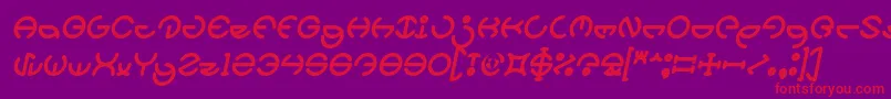 fuente HEATHER THOMAS Bold Italic – Fuentes Rojas Sobre Fondo Morado