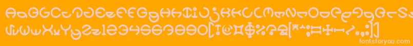 HEATHER THOMAS Bold-Schriftart – Rosa Schriften auf orangefarbenem Hintergrund