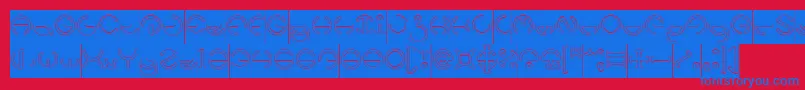 fuente HEATHER THOMAS Hollow Inverse – Fuentes Azules Sobre Fondo Rojo