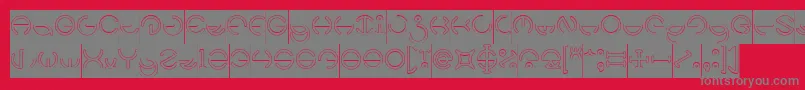 HEATHER THOMAS Hollow Inverse-fontti – harmaat kirjasimet punaisella taustalla