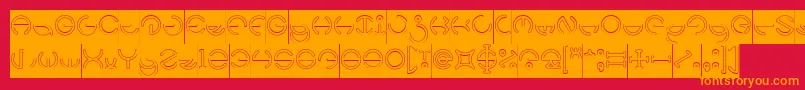 HEATHER THOMAS Hollow Inverse Font – Orange Fonts on Red Background