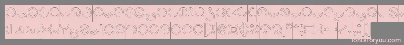 HEATHER THOMAS Hollow Inverse-Schriftart – Rosa Schriften auf grauem Hintergrund
