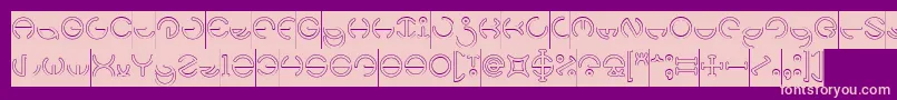 HEATHER THOMAS Hollow Inverse Font – Pink Fonts on Purple Background