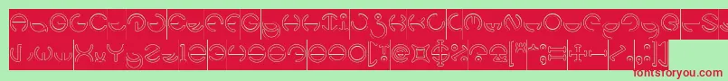 HEATHER THOMAS Hollow Inverse Font – Red Fonts on Green Background