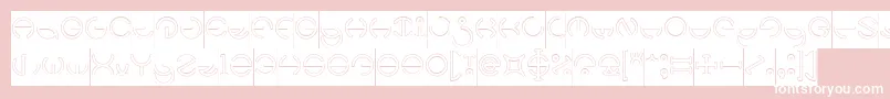 HEATHER THOMAS Hollow Inverse-Schriftart – Weiße Schriften auf rosa Hintergrund