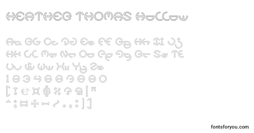 Schriftart HEATHER THOMAS Hollow – Alphabet, Zahlen, spezielle Symbole