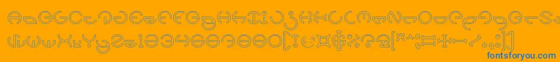 HEATHER THOMAS Hollow Font – Blue Fonts on Orange Background