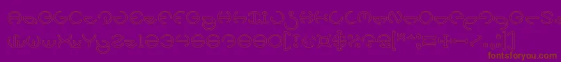 HEATHER THOMAS Hollow-Schriftart – Braune Schriften auf violettem Hintergrund