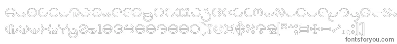 HEATHER THOMAS Hollow-fontti – harmaat kirjasimet valkoisella taustalla