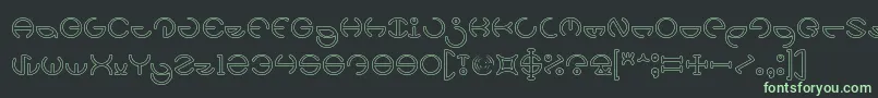 HEATHER THOMAS Hollow Font – Green Fonts on Black Background
