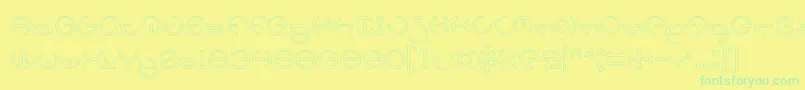 HEATHER THOMAS Hollow Font – Green Fonts on Yellow Background