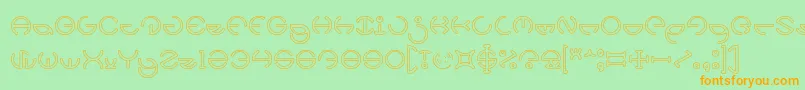 HEATHER THOMAS Hollow Font – Orange Fonts on Green Background
