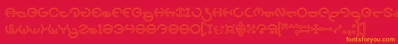 HEATHER THOMAS Hollow Font – Orange Fonts on Red Background