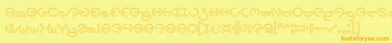 HEATHER THOMAS Hollow Font – Orange Fonts on Yellow Background