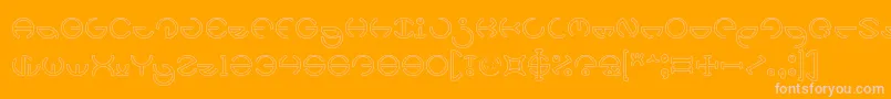HEATHER THOMAS Hollow Font – Pink Fonts on Orange Background
