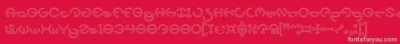 HEATHER THOMAS Hollow Font – Pink Fonts on Red Background